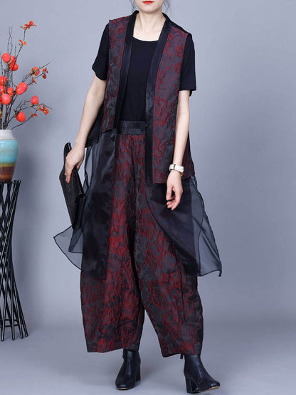 Women Vintage Flower Print Spring Loose Harem Pants FA247