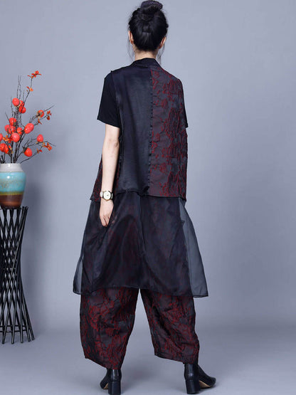 Women Vintage Flower Print Spring Loose Harem Pants FA247