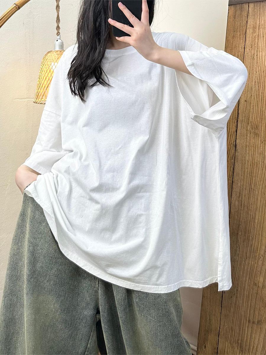 Women Casual Summer Solid Cotton Shirt KL1054