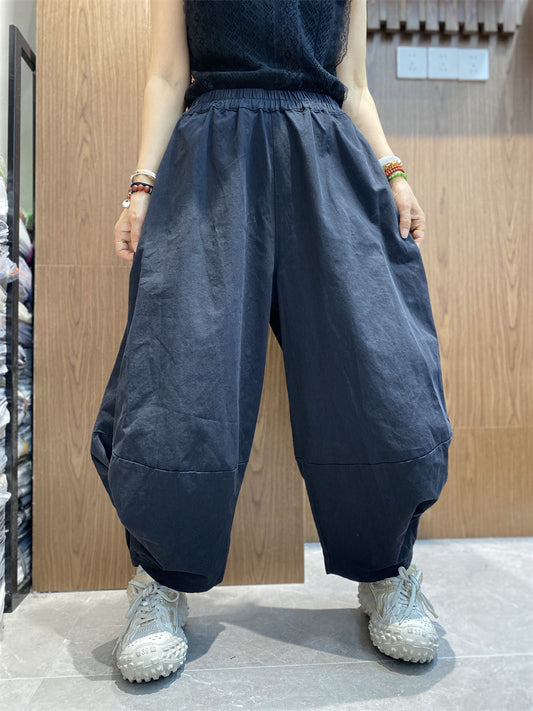 Plus Size Women Casual Summer Solid Harem Pants KL1056