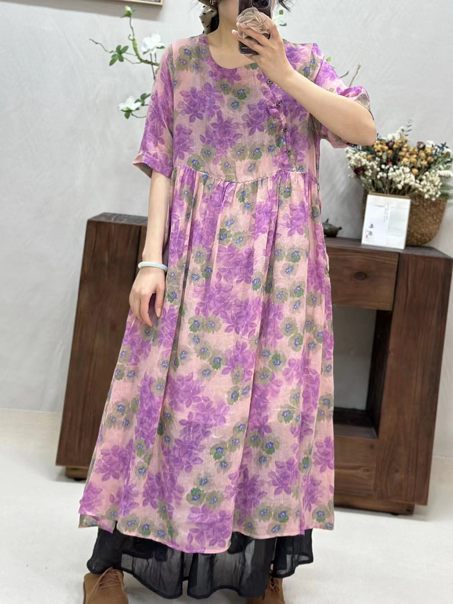 Robe d'été ample à imprimé floral pour femme TY1034