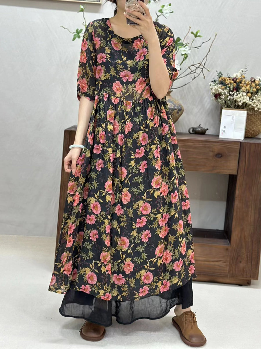 Robe d'été ample à imprimé floral pour femme TY1034