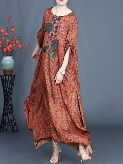 Women Summer Vintage Floral Spliced Maxi Dress AS1038