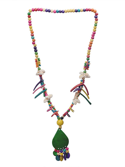 Women Bohemia Colorful Bead Weave Tassel Pendant Necklace FG1020