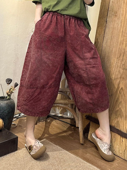 Women Summer Solid Vintage Spliced Harem Pants CV1003