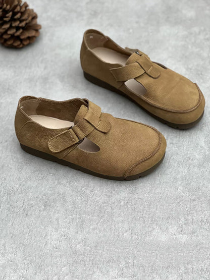 Women Summer Vintage Leather Flat Shoes II1052