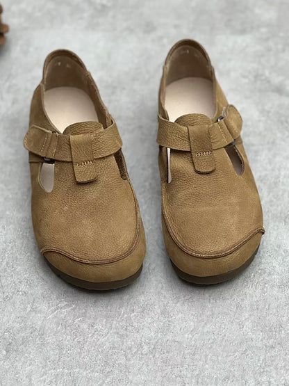 Women Summer Vintage Leather Flat Shoes II1052