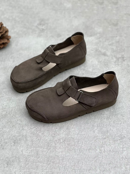 Women Summer Vintage Leather Flat Shoes II1052