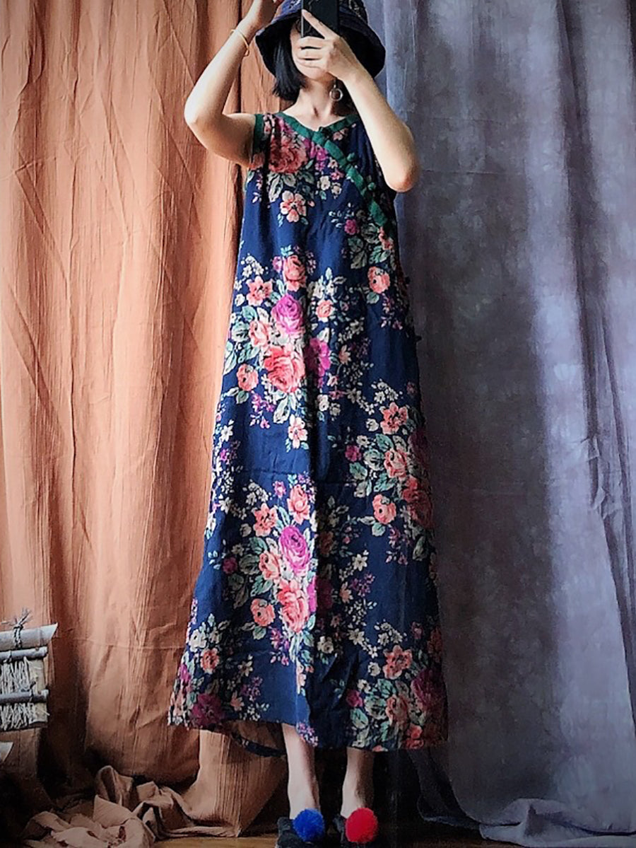 Robe d'été vintage à fleurs pour femmes PP1045