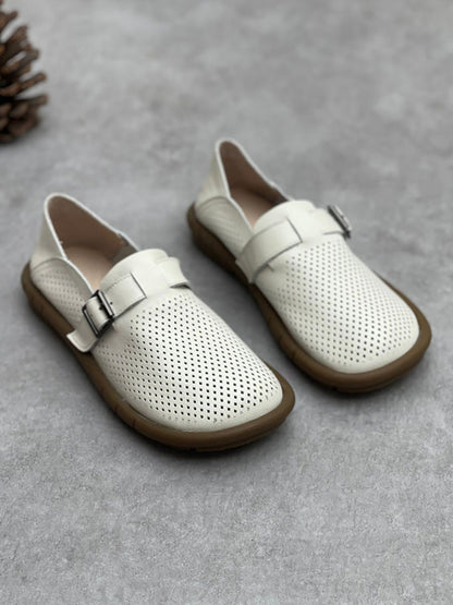 Women Summer Vintage Soft Leather Flat Shoes CC005