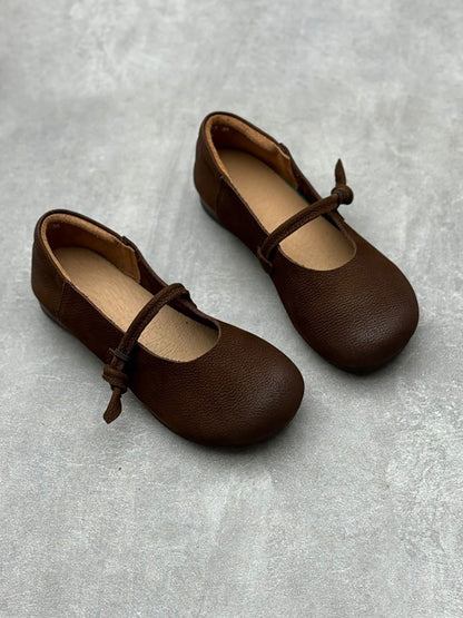 Women Summer Casual Soft Genuine Leather Flat Shoes CX012