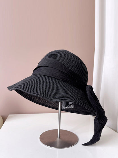 Women Summer Artsy Jacquard Ribbon Sunproof Hat FD030