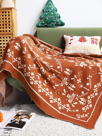 Chirstmas Winter Cartoon Knit Soft Blanket QN011