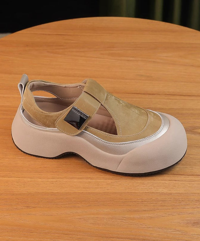 Hollow New 2025 Out Platform Apricot Atmungsaktive Sandalen