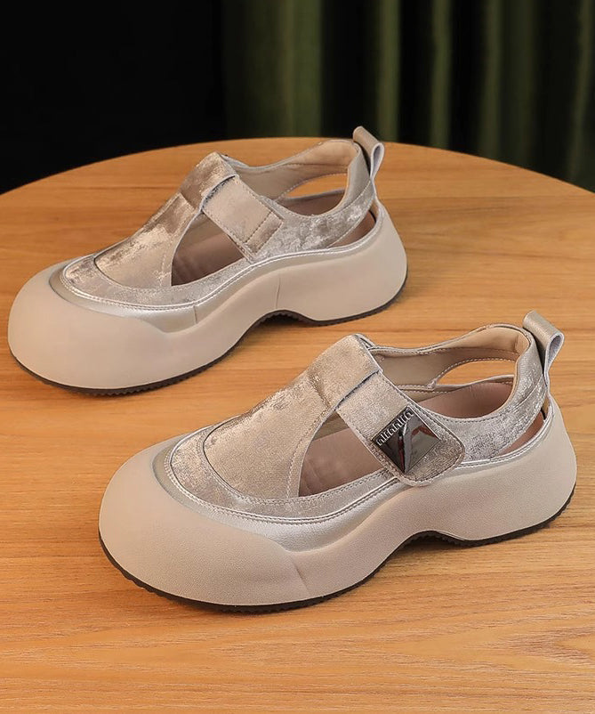Hollow New 2025 Out Platform Apricot Atmungsaktive Sandalen