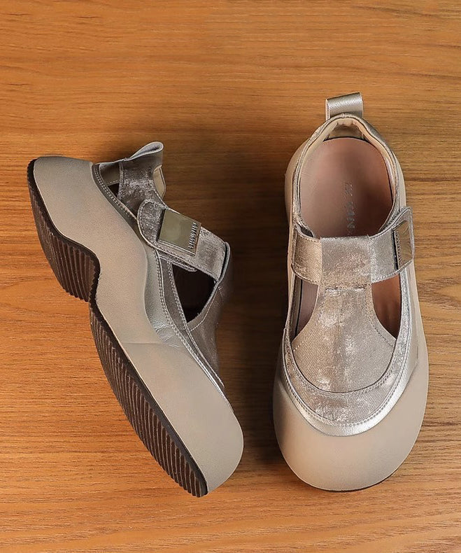 Hollow New 2025 Out Platform Apricot Atmungsaktive Sandalen