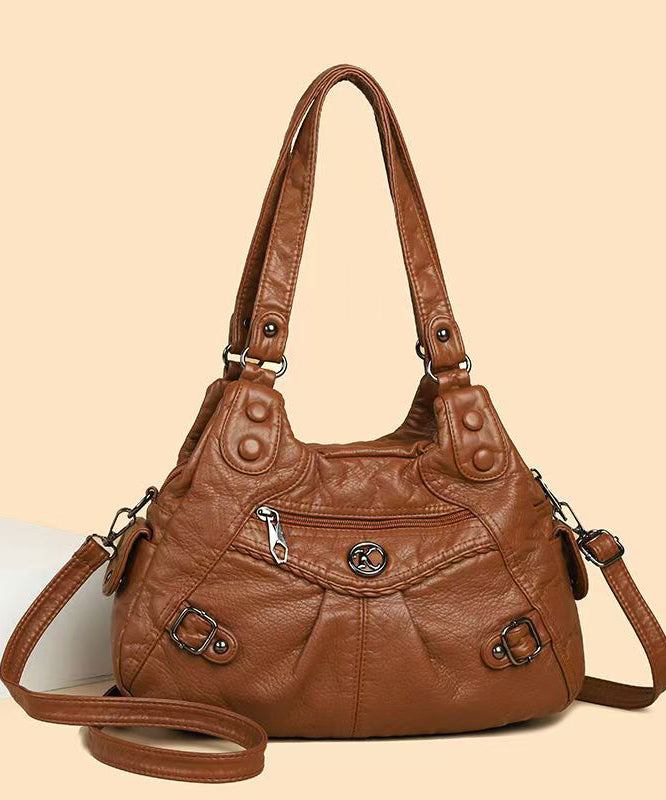 Large Shoulder Bag Capacity New 2025 Leather Faux Black