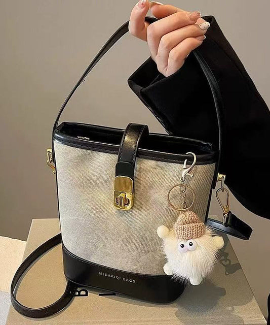 Sac seau noir, nouveauté 2025, en similicuir blanc polyvalent, tendance