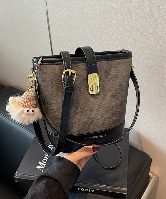 Sac seau noir, nouveauté 2025, en similicuir blanc polyvalent, tendance