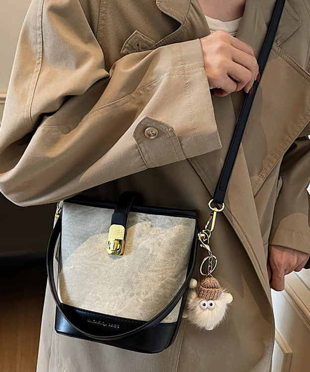 Sac seau noir, nouveauté 2025, en similicuir blanc polyvalent, tendance