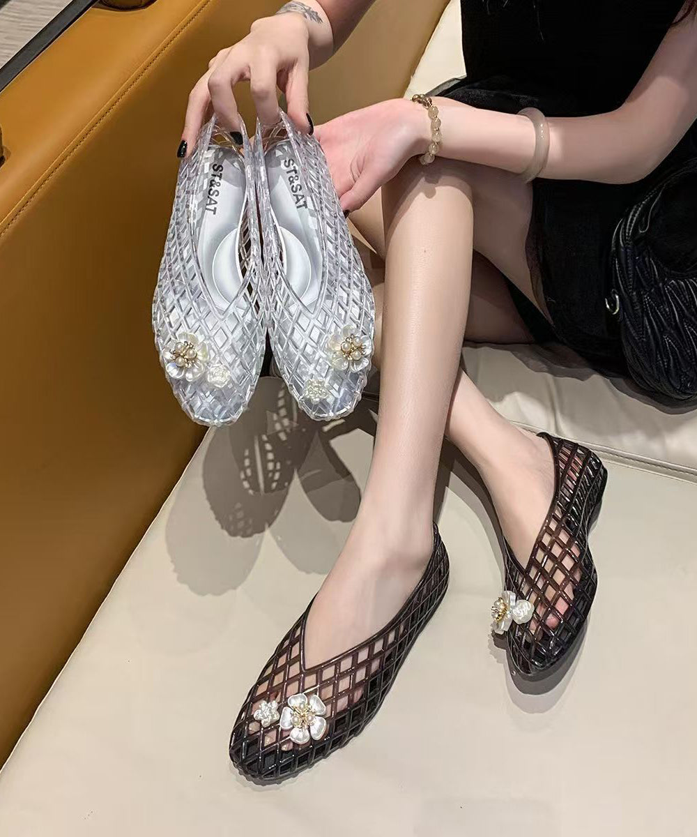 Summer 2025 Bottomed Out Shoes Hollow New Silver Flat