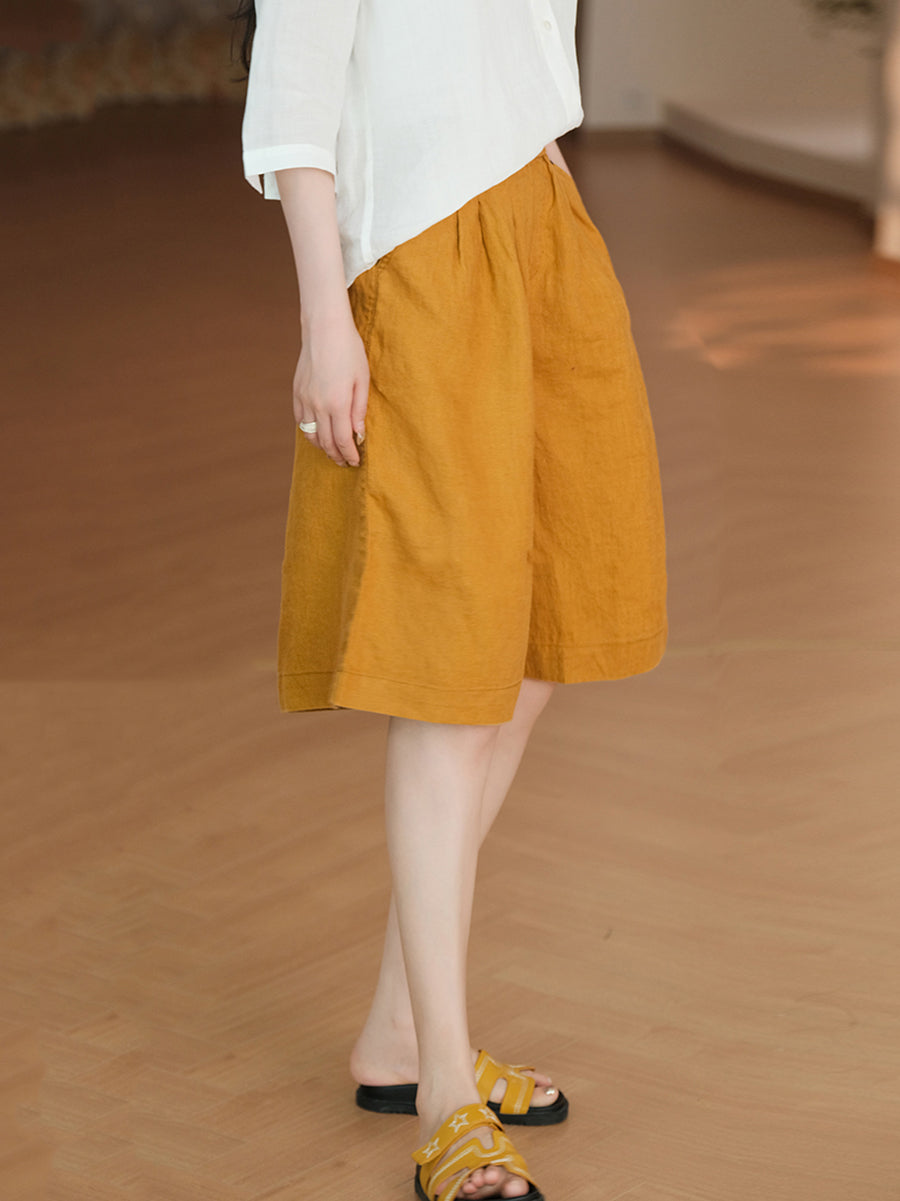 Damen Casual Color 100% Leinen Pure Fifth Summer Pants