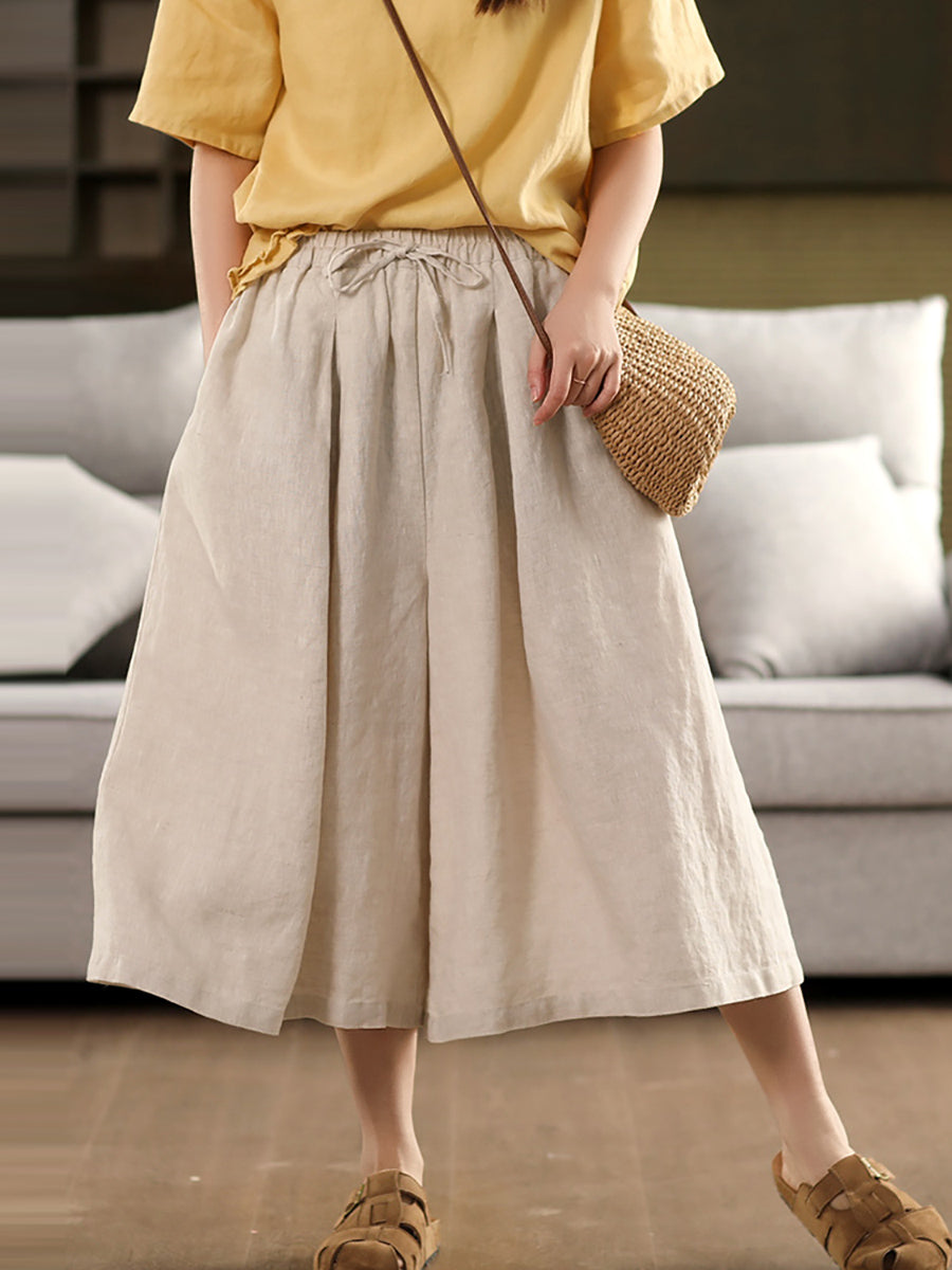 Sommer Reine 100% Leinen Rock Farbe Frauen