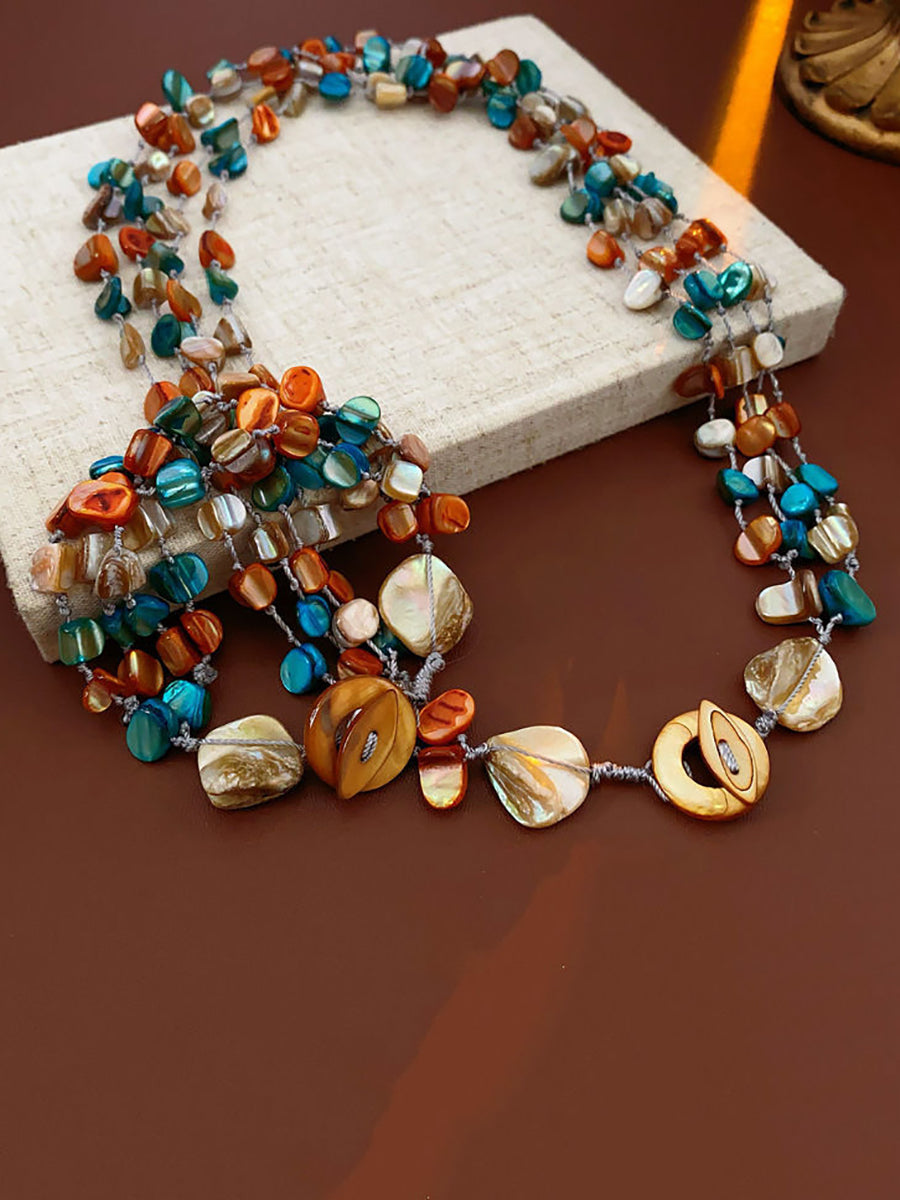 Stone Colorful Shell Necklace Bohemia Multilayer