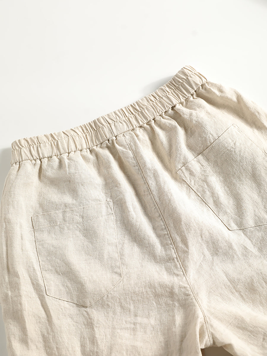 Pure Summer Harem Casual 100% Leinenhose Farbe Damen