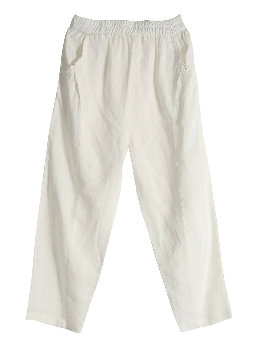 Pure Summer Harem Casual 100% Leinenhose Farbe Damen
