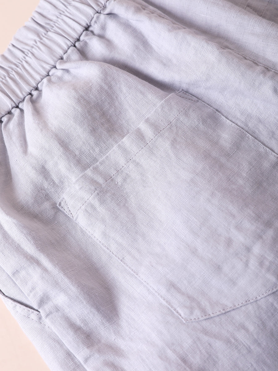 Pantalon droit pur pour femme, 100 % lin, couleur été