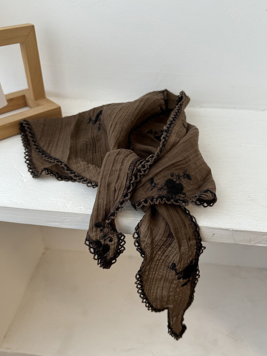 Frauen Stickerei Dreieck Artsy Schal Blume