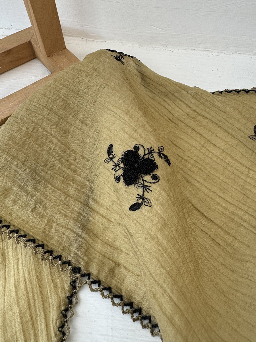 Frauen Stickerei Dreieck Artsy Schal Blume