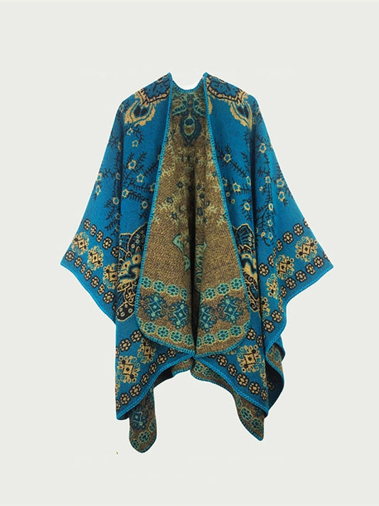Warm Shawl Autumn Women Ethnic Print