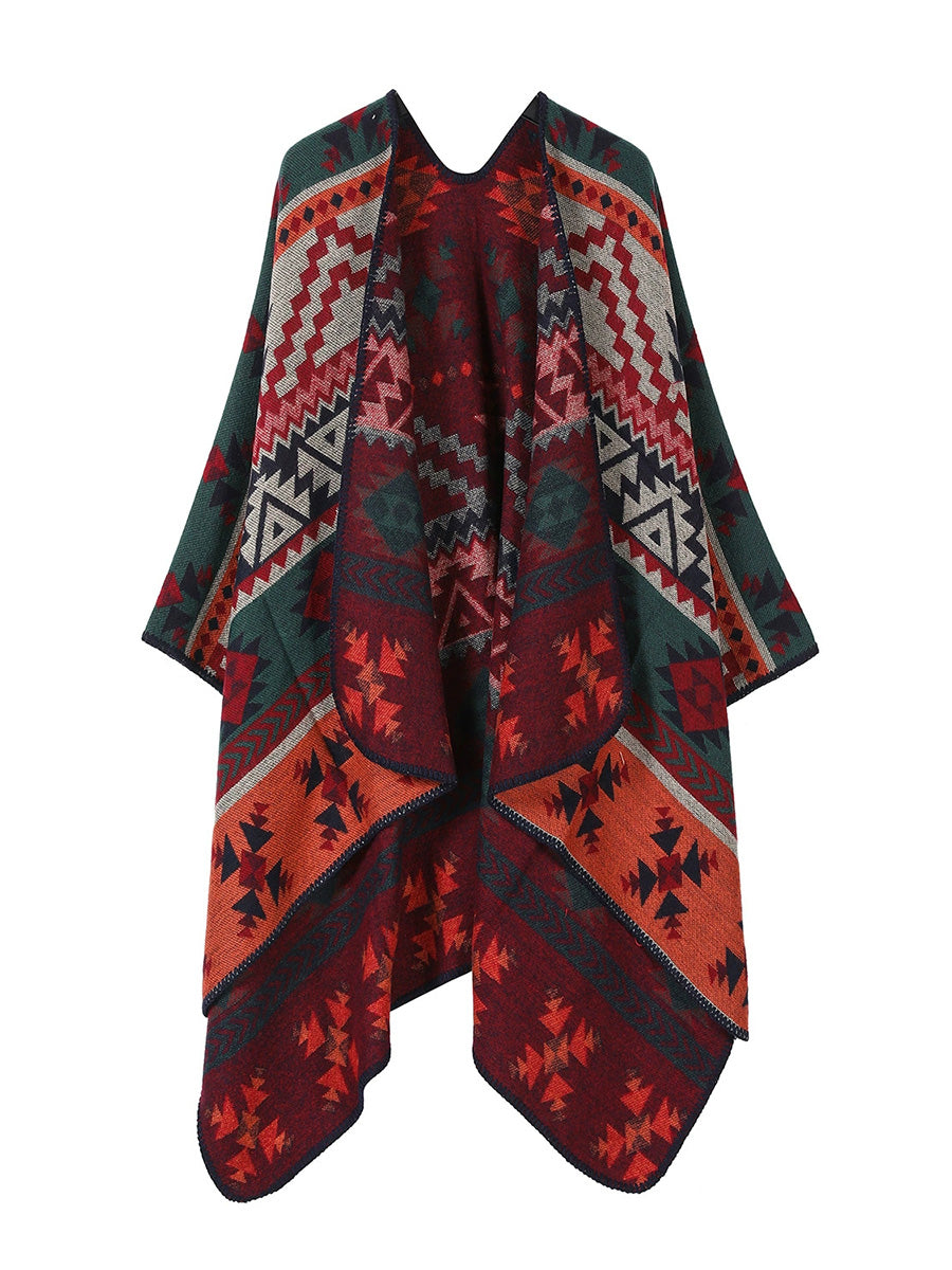 Warm Vintage Travel Geometric Women Shawl