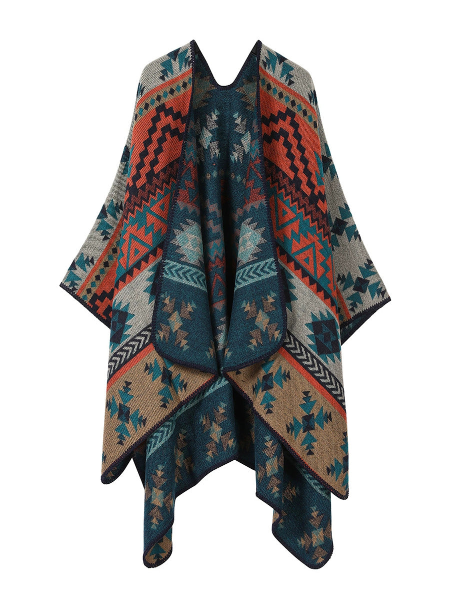 Warm Vintage Travel Geometric Women Shawl
