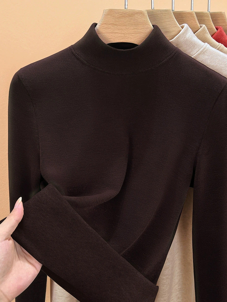 Mid Women Collar Autumn Casual Blouse Base Warm