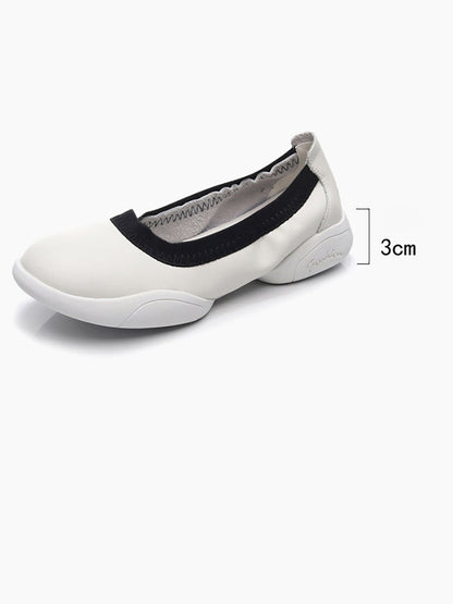 Women Summer Casual Leather Solid Low-Heel Shoes UI1017