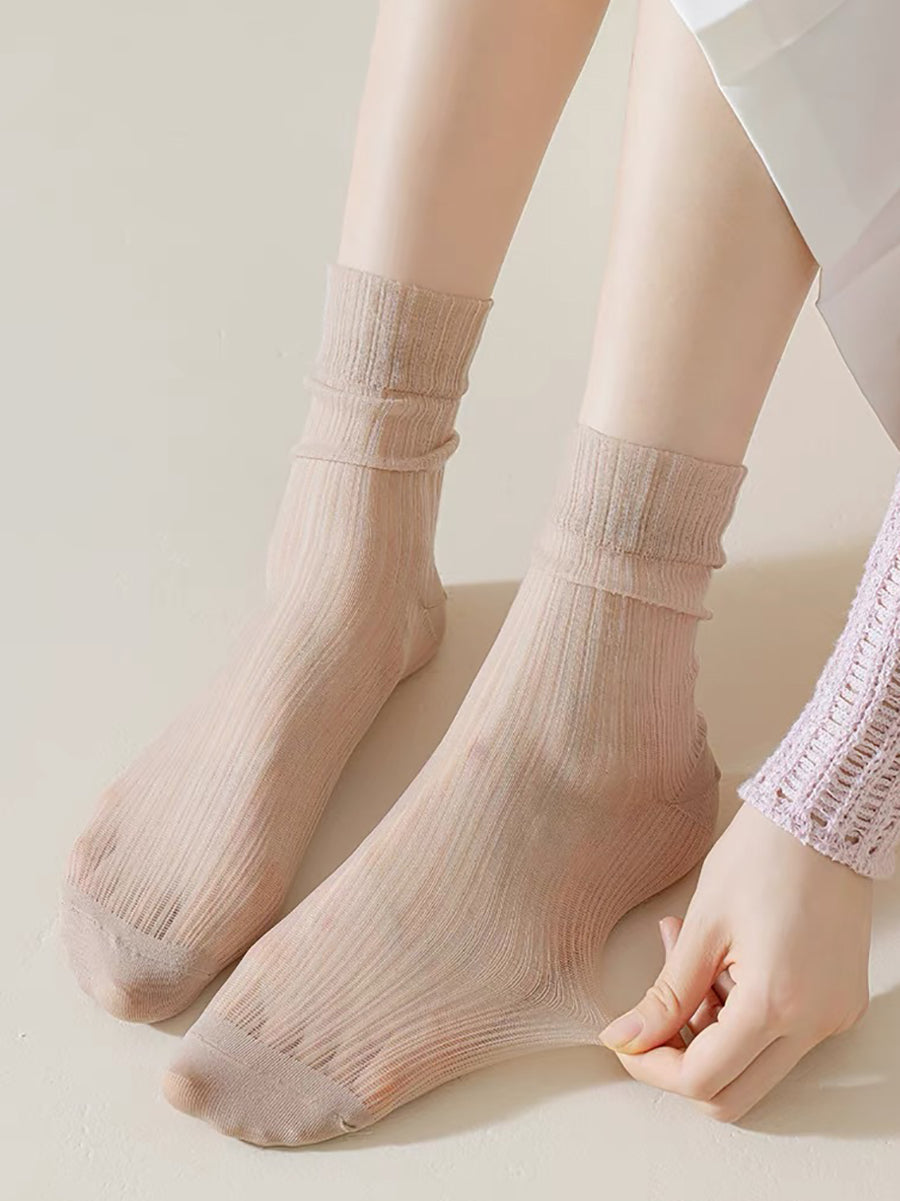 7 Paar Damen Sommersocken, einfarbig, dünn II1016