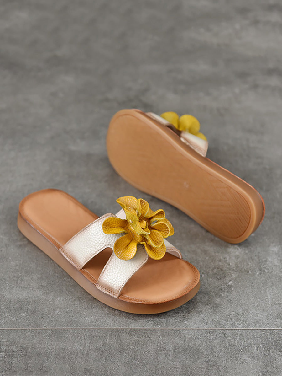 Hausschuhe Echte Blume Damen Casual Leder