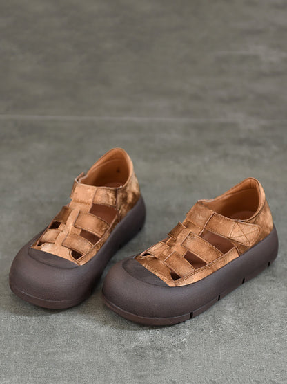 Women Casual Summer Genuine Leather Platform Shoes AA1019