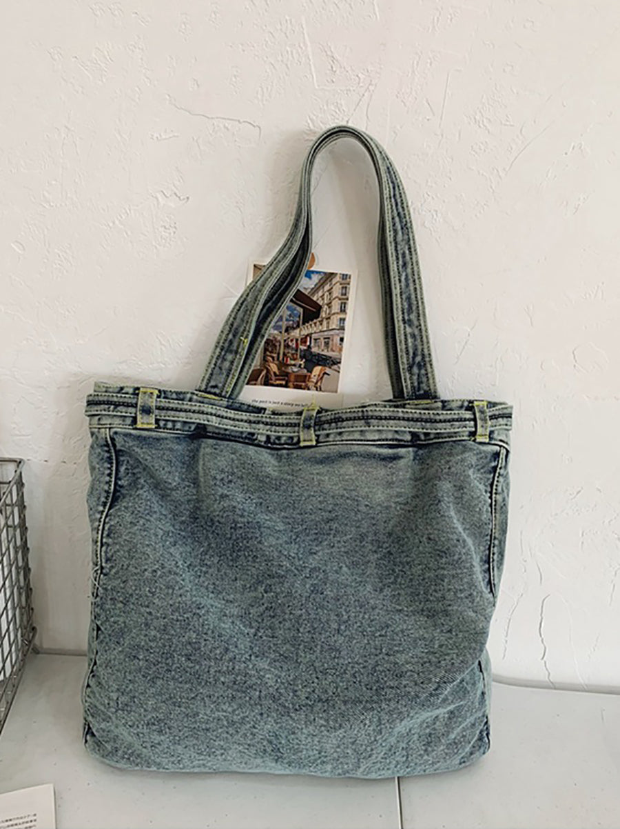 Damen Vintage Feste Tasche Denim Handtasche Schultertasche ZZ1008