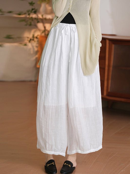 Plus Size Women Casual Solid Summer Linen Harem Pants SC1034