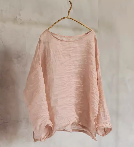 Women Spring Artsy Tie-dye Ramie Blouse CO1034