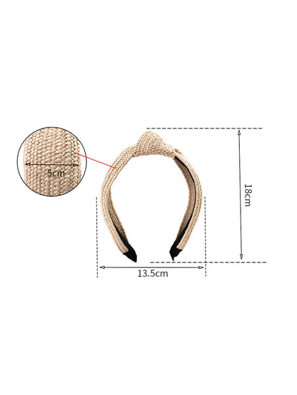 Casual Knot Straw Woven Hair Band - 4 Pieces AT1073