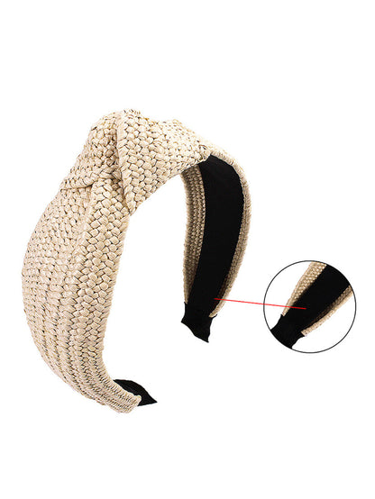 Casual Knot Straw Woven Hair Band - 4 Pieces AT1073