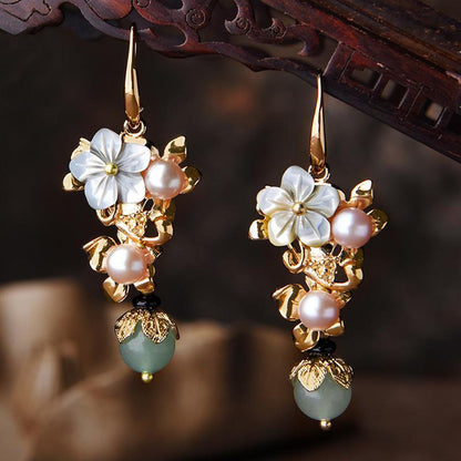 Ethnic Gold Plated Long Eardrop Earrings OP1024