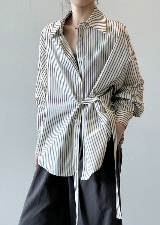 Pan Cotton Collar Fall Striped Peter French Shirt Button