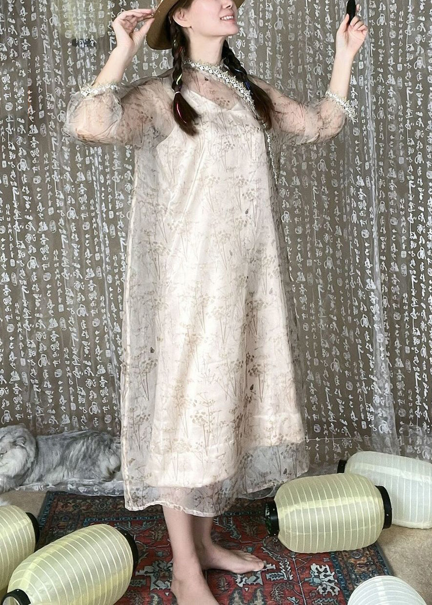 Elegantes Print Lace Patchwork Tüll Zweiteiliges Set Armband Ärmel NN037 