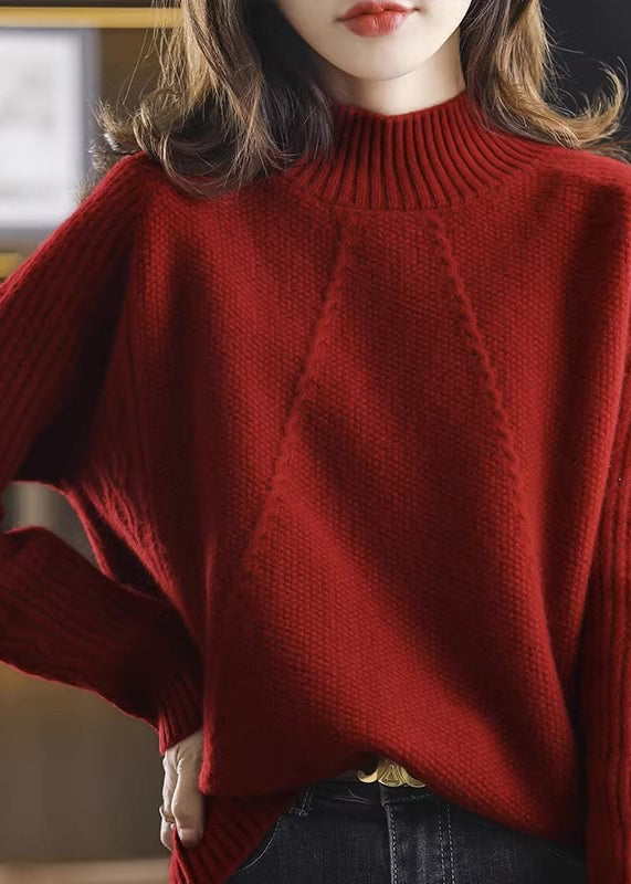 Pulls modernes en tricot de coton épais à col roulé et patchwork d'abricots pour l'automne QP044 